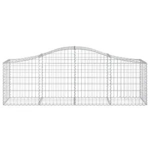 Berkfield Arched Gabion Basket 200x50x60/80 cm Galvanised Iron