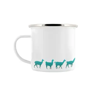 Grindstore Laid Back Llama Enamel Mug White (One Size)