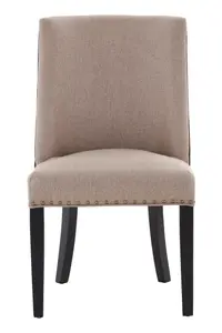 Elegant Beige Leather Effect Dining Chair, Modern Design Dining Chair For Dining Table, Luxury Dining Chair