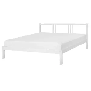 Wooden EU King Size Bed White VANNES