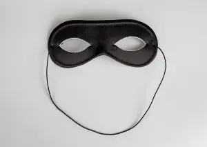 BLACK MASQUERADE DOMINO FACE EYE MASK COSTUME PARTY FANCY DRESS