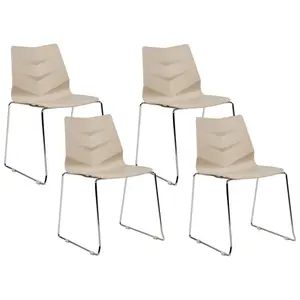 Set of 4 Dining Chairs HARTLEY Beige