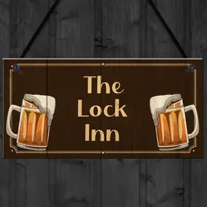 The Lock Inn HOME BAR Sign Lockdown Sign Man Cave Shed Plaque Gift