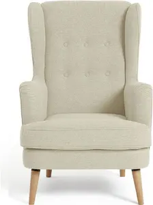 Habitat Callie Fabric Wingback Chair - Latte