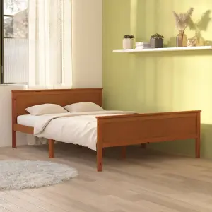 Berkfield Bed Frame Honey Brown Solid Wood Pine 140x200 cm