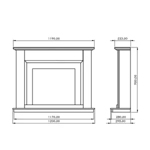 Suncrest Talen White MDF & stainless steel Freestanding Electric fire suite