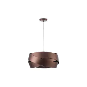 Luminosa Abbraccio Cylindrical Pendant Ceiling Light, Dark Brown