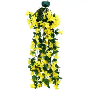 Gardenwize Solar Hanging Primrose Flower 30 LED Lights - Yellow