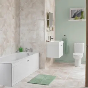 Cooke & Lewis Shaftesbury White Supercast acrylic Rectangular Straight Bath (L)1700mm (W)700mm