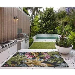 Melrose Tropicana Jungle Design Weather Resistant Indoor/Outdoor Medium Area Rug 120/170cm