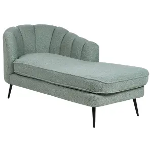 Left Hand Boucle Chaise Lounge Green ALLIER