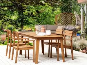 Set of 4 Garden Chairs FORNELLI Acacia Wood Light Wood