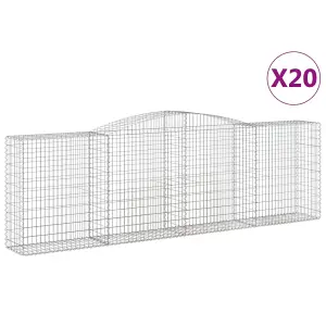 Berkfield Arched Gabion Baskets 20 pcs 400x50x120/140 cm Galvanised Iron