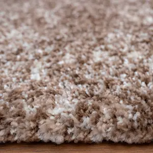 Super Soft Natural Beige Mottled Shaggy Runner Rug 60x240cm