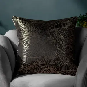 Wylder Seymour Embroidered Woven Jacquard Satin Piped Polyester Filled Cushion