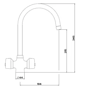 Franke Smart Pro Cruciform Two Lever J Swivel Spout Kitchen Tap In Chrome