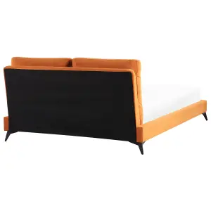 Velvet EU King Size Bed Orange MELLE