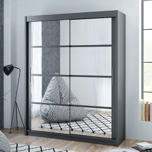 Sliding Door Wardrobe DAKOTA 160 cm Grey