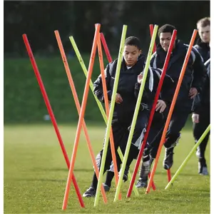 12 PACK 1.7m Spiked Boundary Poles Set Football Footwork & Dribbling Training