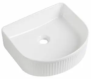 KEENWARE FLUTED D SHAPE VANITY COUNTERTOP BASIN