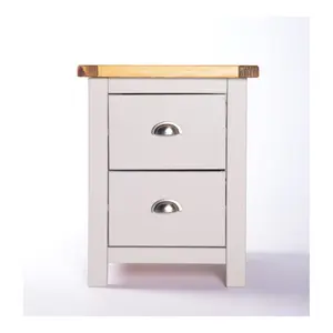 Argenta 2 Drawer Bedside Table Chrome Cup Handle