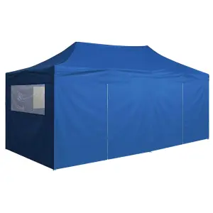 Berkfield Professional Folding Party Tent with 4 Sidewalls 3x6 m Steel Blue