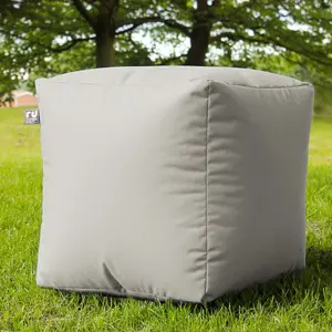 rucomfy Outdoor Water Resistant Cube Beanbag - Platinum