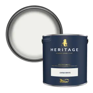 Dulux Trade Heritage China White Velvet matt Wall paint, 2.5L