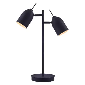 Teamson Home Mason Metal Table Lamp with Double Spotlight, Black - 34 x 16 x 46.2 (cm)