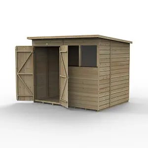 Beckwood 8x6 Pent Shed - 2 Windows - Double Door