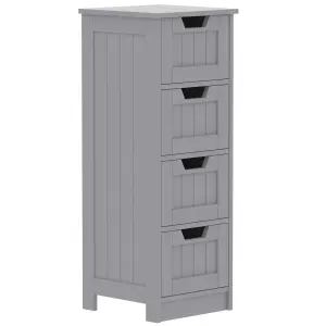 Lassic Hayle Matt Grey Narrow 4 Drawer unit (H)810mm (W)300mm