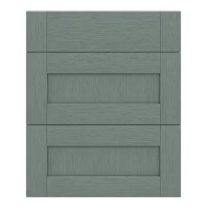 GoodHome Alpinia Matt green wood effect Drawer front, Pack of 3 (H)715mm (W)597mm (T)18mm