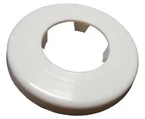 Tycner 40mm White Rosette Collar Cover for Pipe Holes Gaps Hiding