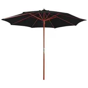 Berkfield Parasol with Wooden Pole 300x258 cm Black