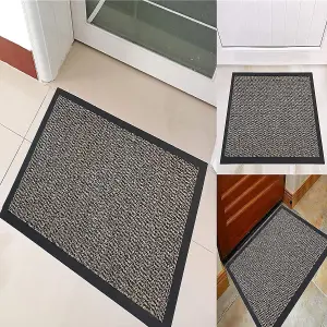 Dirt Trapper Barrier Door Mats Indoor/Outdoor, Heavy Duty Non-Slip Entrance Rug - Brown (60x90 cm)