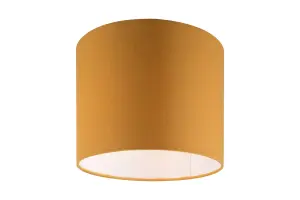 GoodHome Kpezin Mustard yellow Fabric dyed Light shade (D)20cm