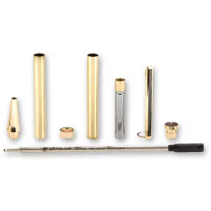 Artisan Twist Pen Kit - 24kt Gold (Black Clip)