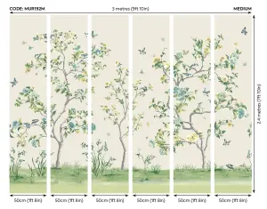 Origin Murals Oriental Flower Tree Natural Matt Smooth Paste the Wall Mural 300cm wide x 240cm high