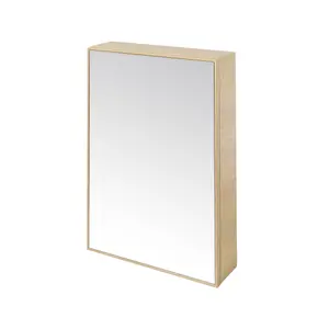 GoodHome Avela Matt Brown Oak effect Bathroom Wall cabinet (H)70cm (W)70cm