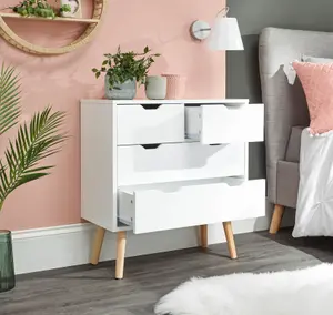 GFW Nyborg 2+2 Drawer Chest White