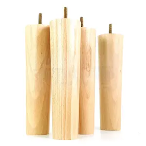 TURNED WOOD LEGS NATURAL 230mm HIGH SET OF 4 REPLACEMENT FURNITURE BUN FEET SETTEE CHAIRS SOFAS FOOTSTOOLS M10 PKC148