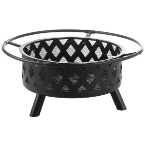 Beliani Charcoal Fire Pit Black MAYON