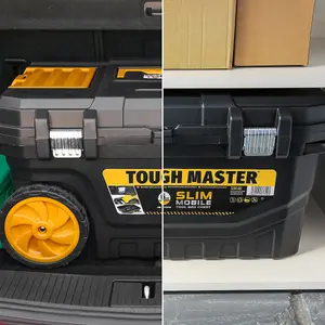 TOUGH MASTER Heavy Duty Large Tool Box 25" Lockable with wheels & handle