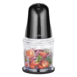 VonShef Mini Chopper 500ml Electric Food Chopper Black Small Food Processor 2 Speeds, Plastic Bowl & Stainless Steel Blades