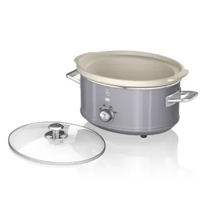 Swan Retro Grey 3.5 Litre Slow Cooker