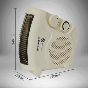 Belaco Fan Heater 2 Heat Settings 1000/2000W Electric Heaters Overheat Protection BFH22C