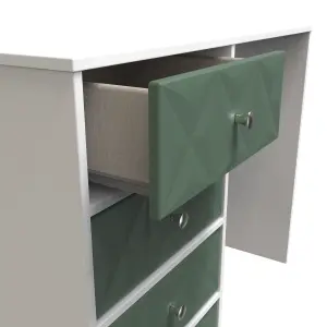 Toledo 4 Drawer Vanity in Labrador Green & White (Ready Assembled)