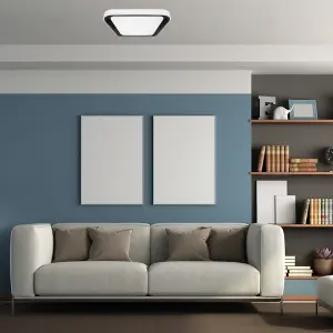 Milagro Quadro LED Ceiling Lamp  Black 40cm Stylish Modern Powerful Economical Full Remote Control