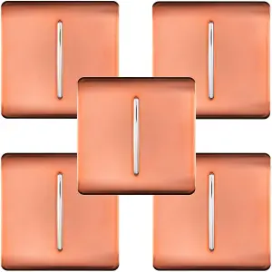 Trendi Modern 1 Gang 1 or 2 way Screwless Rocker Light Switch in Copper (Pack of 5)