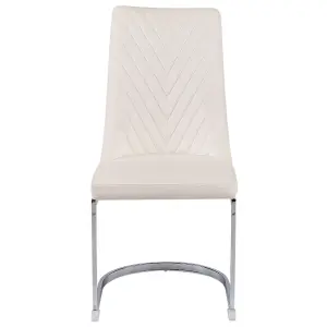 Set of 2 Dining Chairs ALTOONA Velvet Off-White